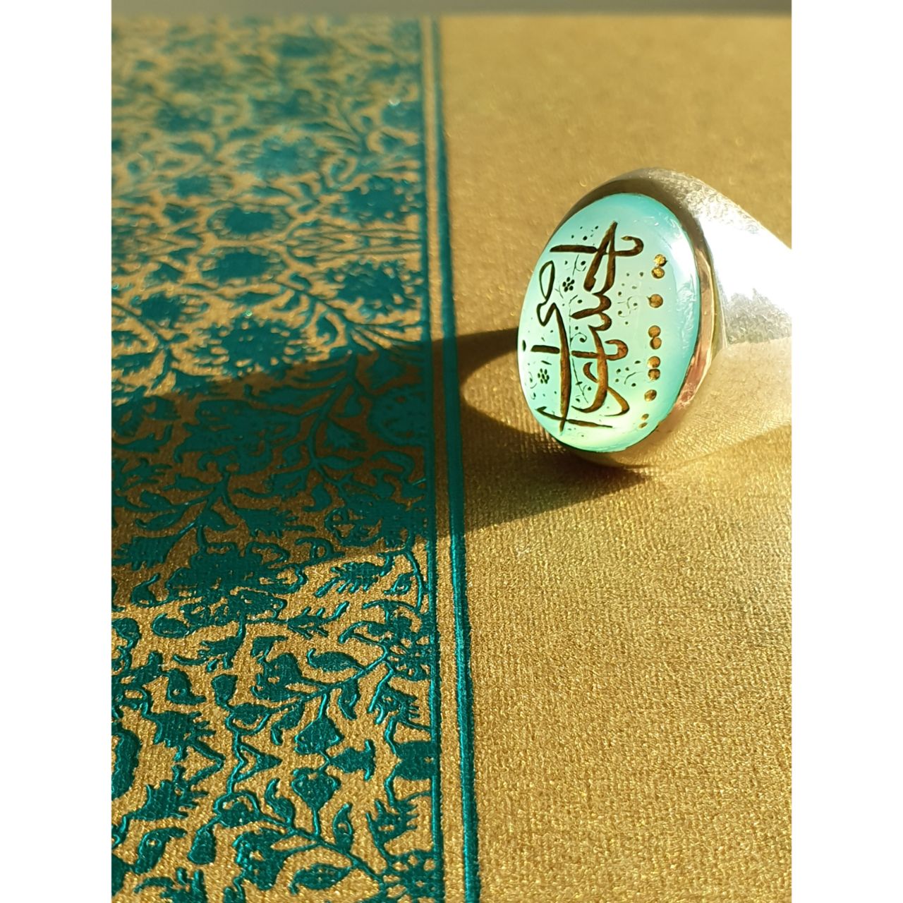 calligraphy mystic islam relaxation spiritual traditional art persian art gemstone watch jewelry silver