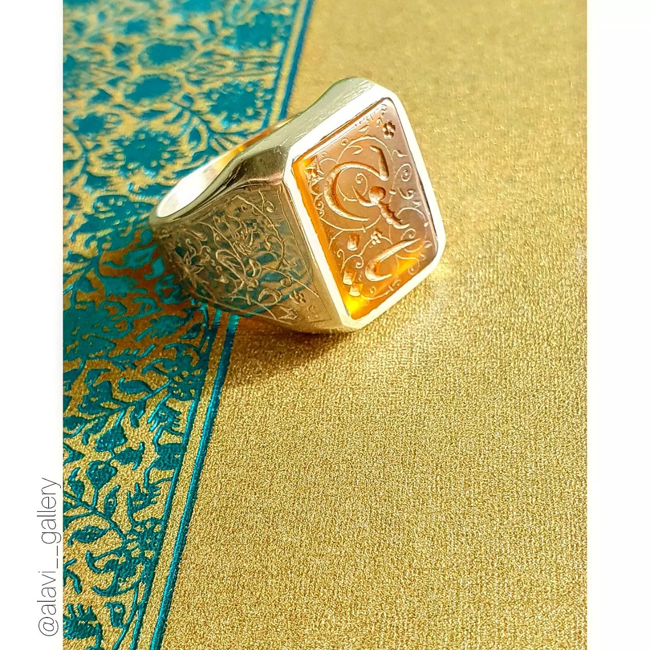 calligraphy mystic islam relaxation spiritual traditional art persian art gemstone watch jewelry silver